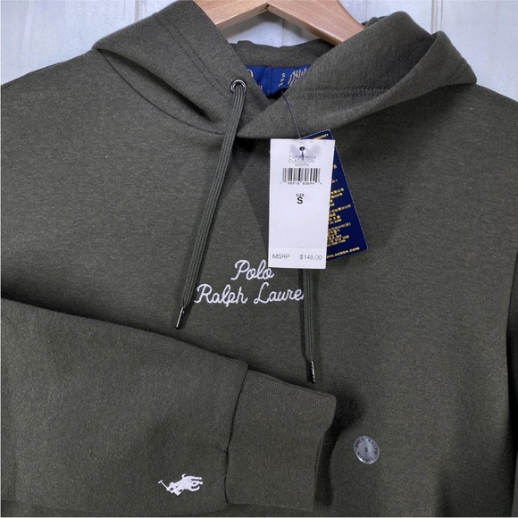 Polo Ralph Lauren Hoodie Mens Small Green Script Logo Pullover NWT Retail: $148 - Picture 6 of 13